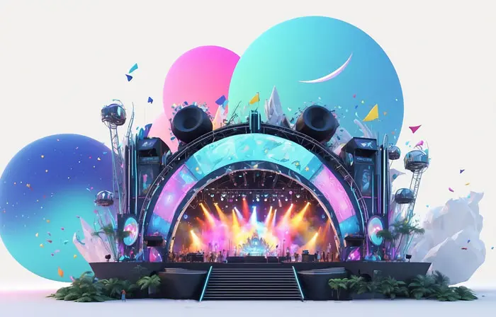 Music Concert Stage 3D Picture Illustration